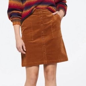 Skies Are Blue Camel Sallie Corduroy Skirt NWT